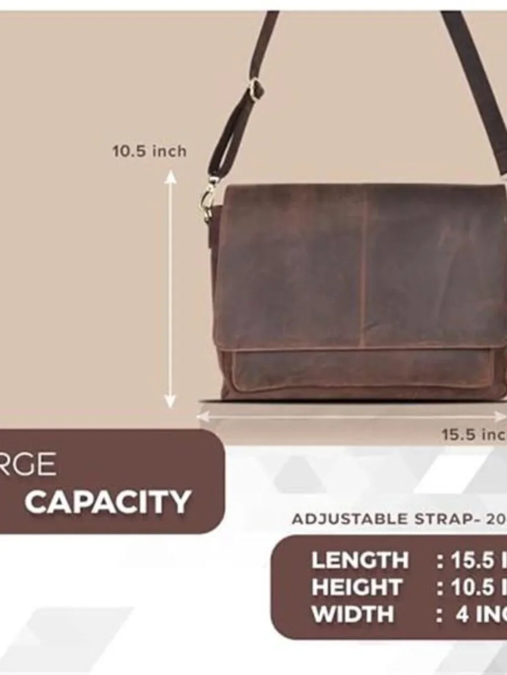 Men's Oak Leather Leather Messenger Bag Laptop Briefcase Bag